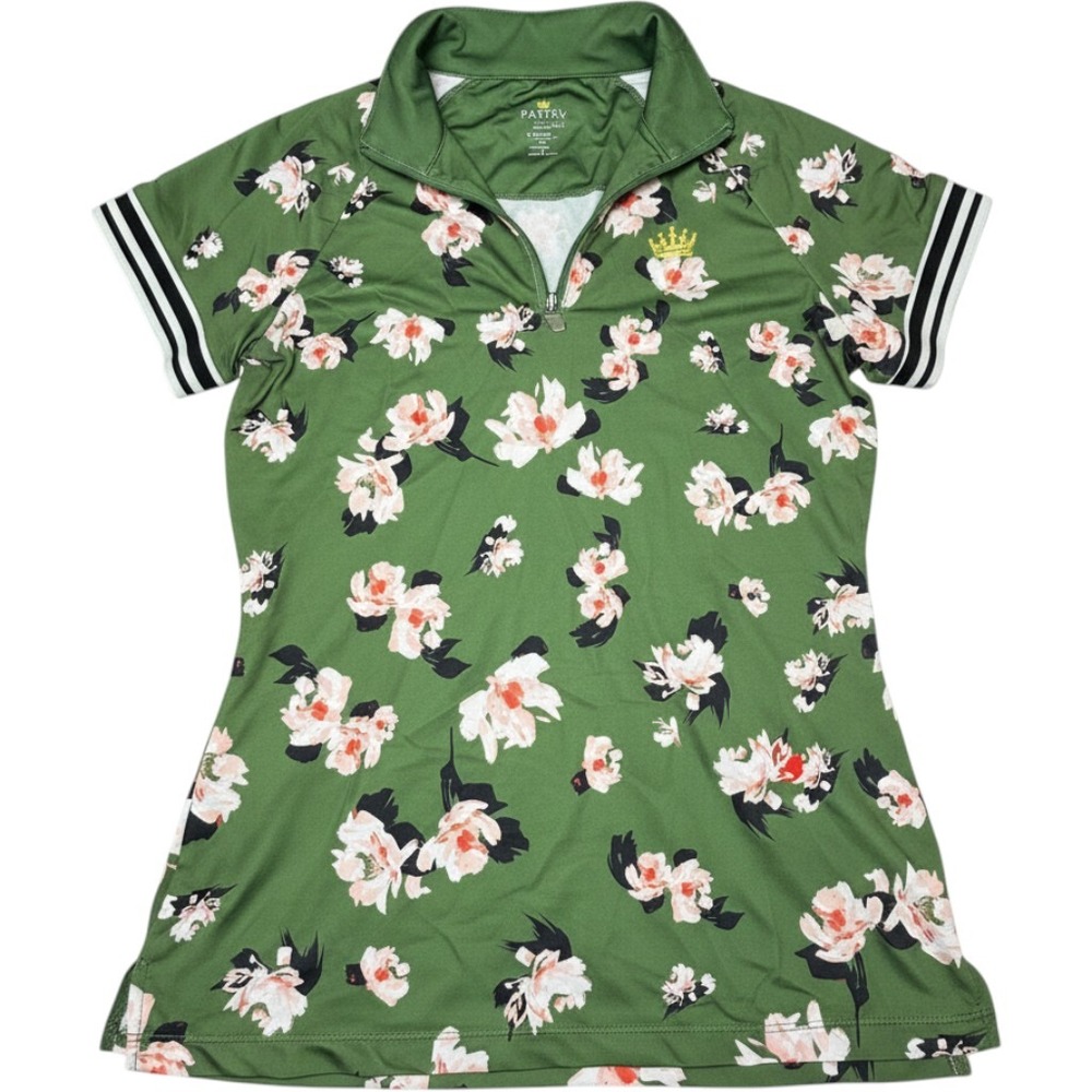 Patrizia Green Floral Short-Sleeve Button-Down Shirt